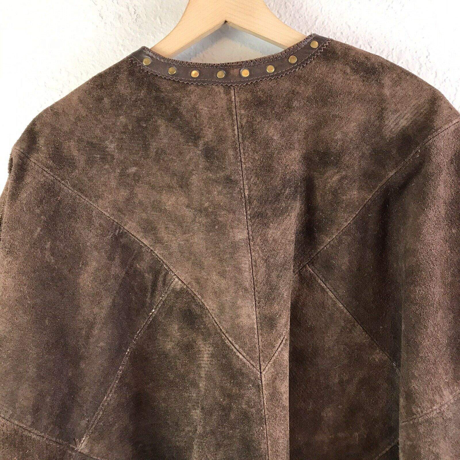 Brown Leather Bronze Rivet Cape