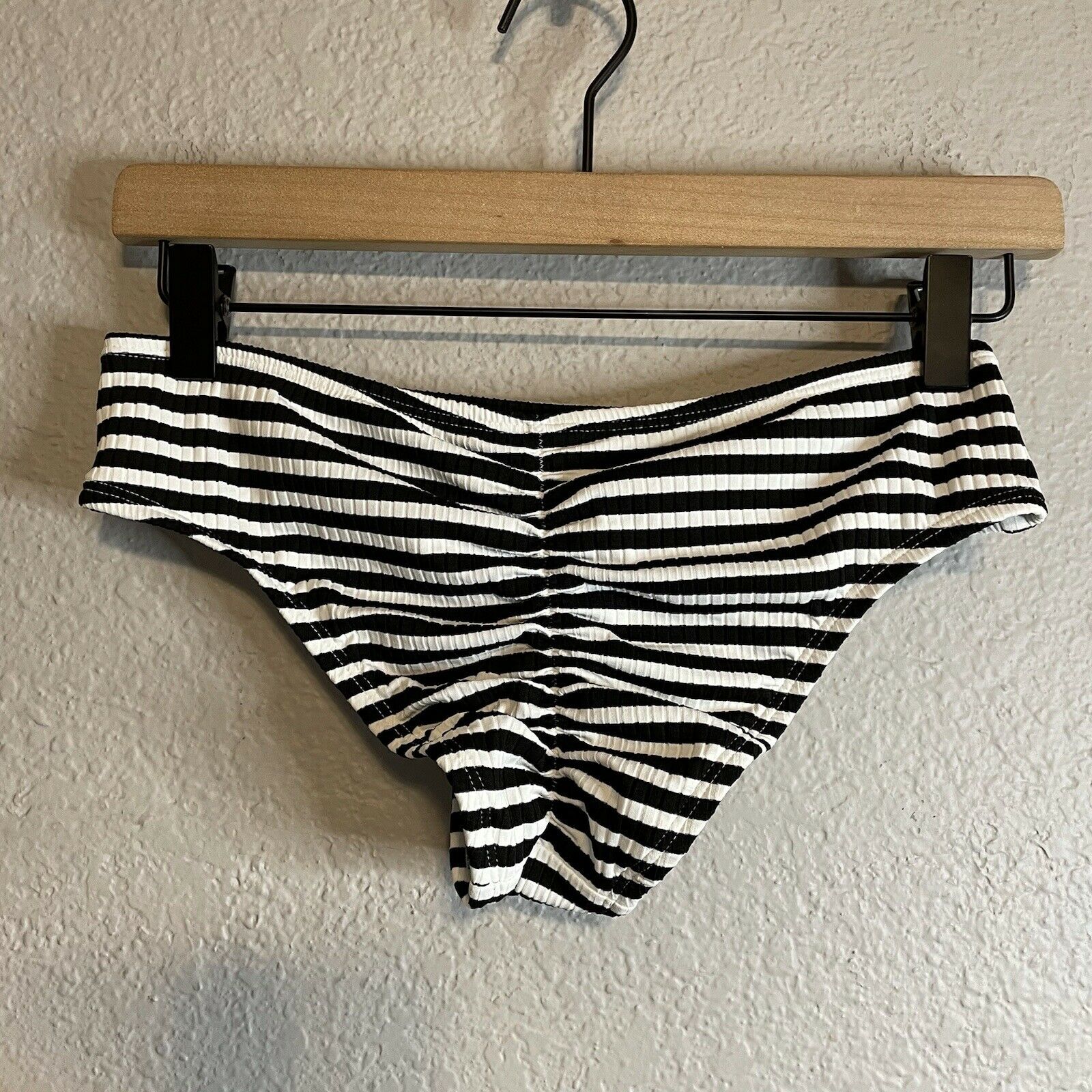 Striped Cheeky Bikini Swim Bottom