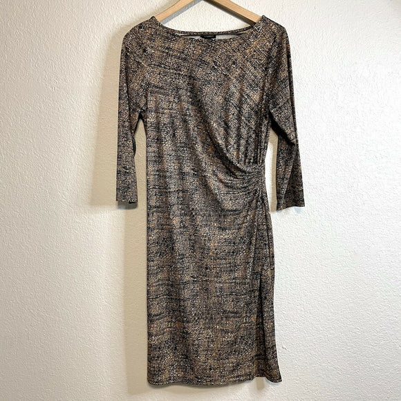 Ruched Side Faux Wrap Dress
