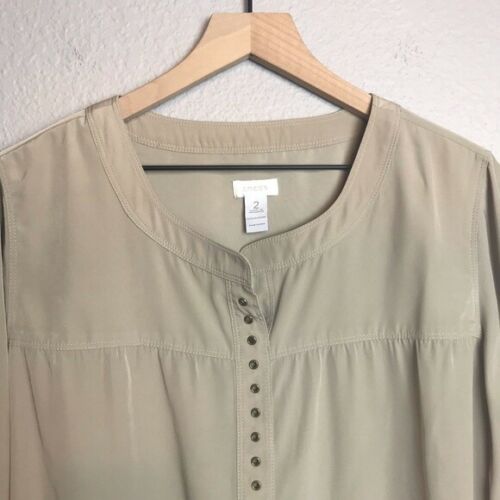 Bronze Rivet Popover Blouse