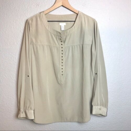 Bronze Rivet Popover Blouse